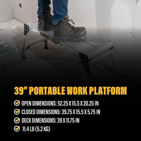MetalTech Jobsite Series 39-in. Portable Work Platform, Aluminum