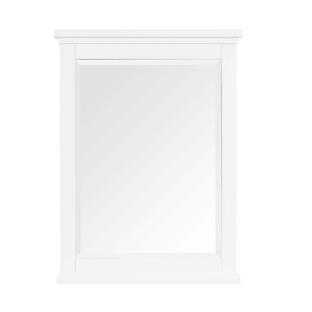 Home Decorators Collection Merryfield 24 in. W x 32 in. H Framed Wall Mounted Mirror in White