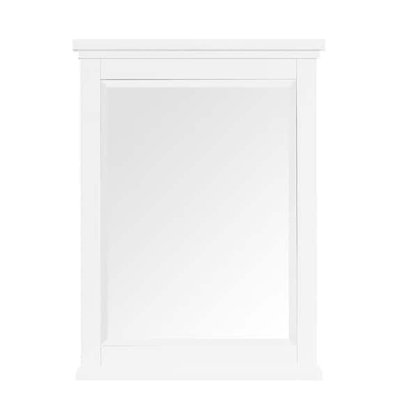 Home Decorators Collection Merryfield 24 in. W x 32 in. H Rectangular Wood Framed Wall Bathroom Vanity Mirror in White