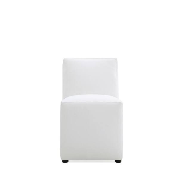 Manhattan Comfort Anna Modern Cream Faux Leather Upholstered
