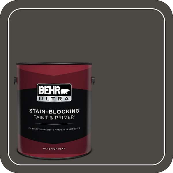 BEHR ULTRA 1 gal. #PPU24-01 Black Mocha Flat Exterior Paint & Primer