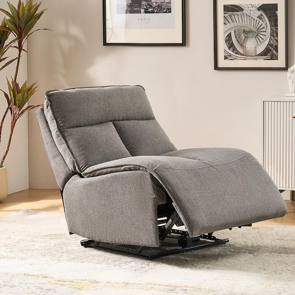 JAYDEN CREATION Carina Dark Grey Modern Oversized 32 in. Wide Power Recliner
