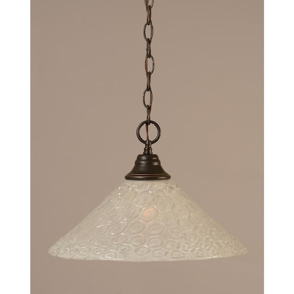 Unbranded Kingston 100-Watt 1-Light Dark Granite Bowl Mini Pendant Light with Glass Shade