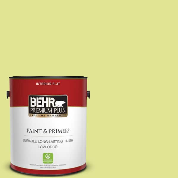 BEHR PREMIUM PLUS 1 gal. #410A-3 Honeydew Flat Low Odor Interior Paint & Primer