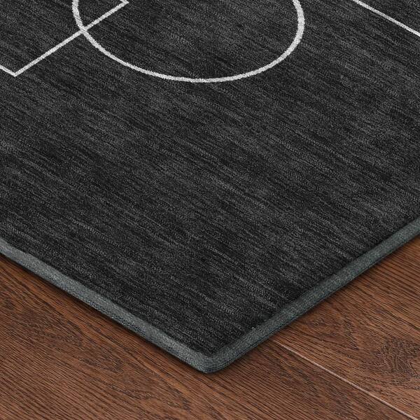 Mayfield Premium Machine Washable Abstract AMF2500 Black 2 ft. x 3 ft. Accent Rug