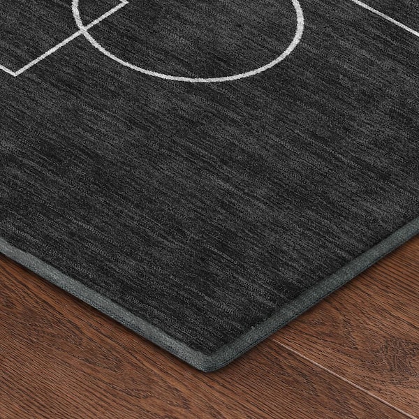 Mayfield Premium Machine Washable Abstract AMF2500 Black 3 ft. x 5 ft. Area Rug