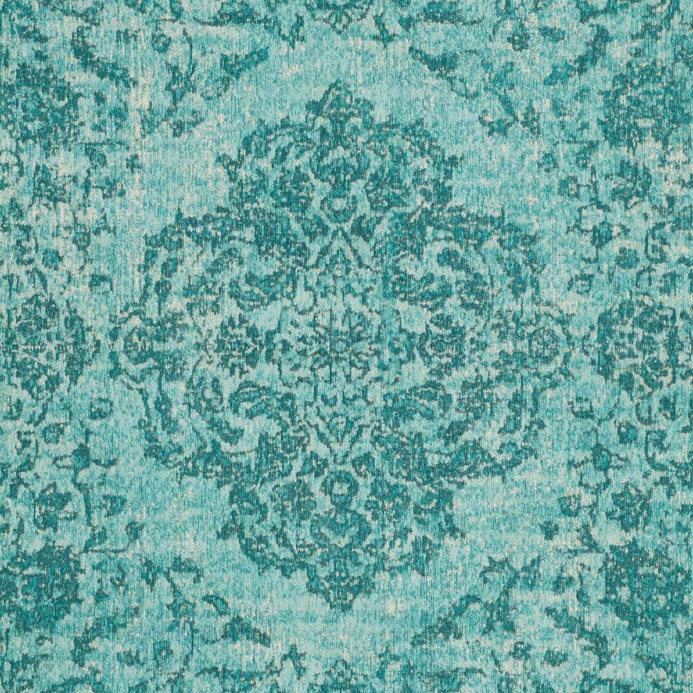 Aqua Rectangular Flat Woven Cotton Viscose Area Rug