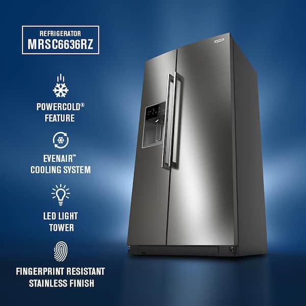 Maytag 36 in 20.8 cu ft Counter Depth Side-by-Side Refrigerator in