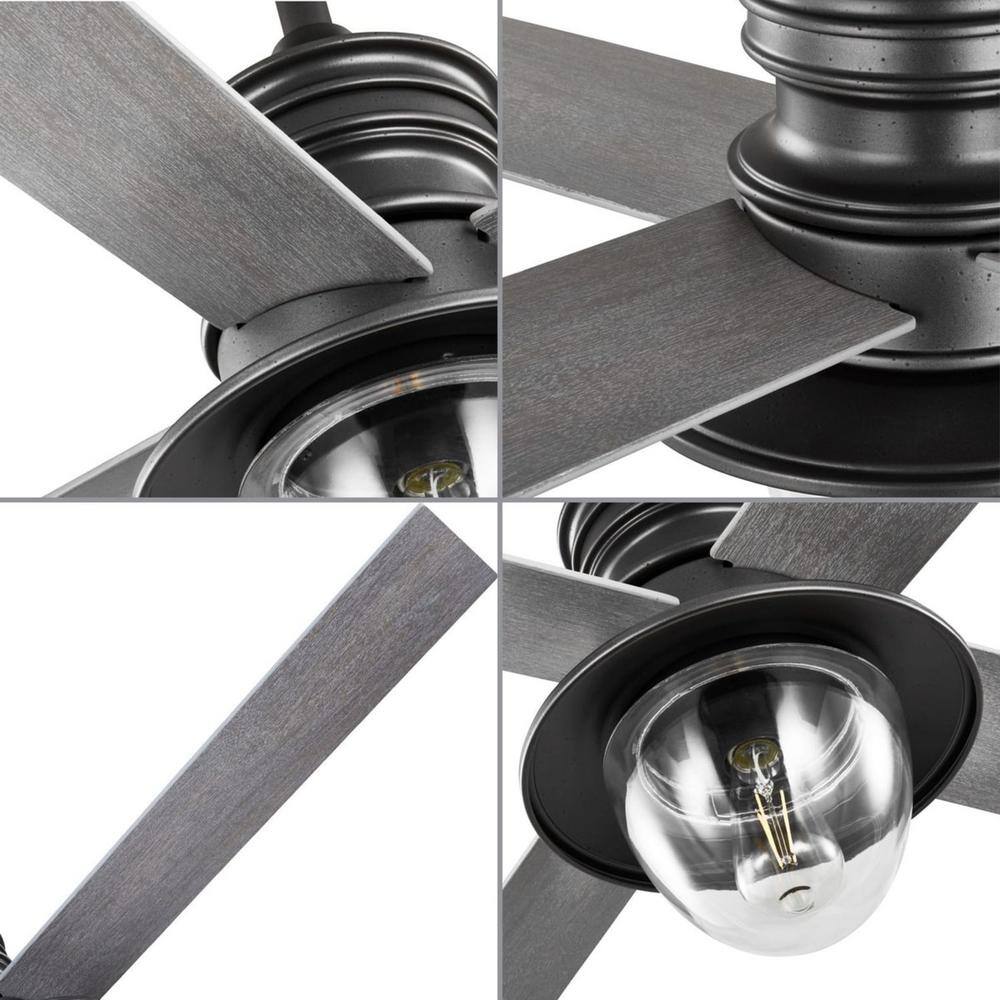 Gillen 56" Blistered Iron Ceiling Fan with Light and Remote