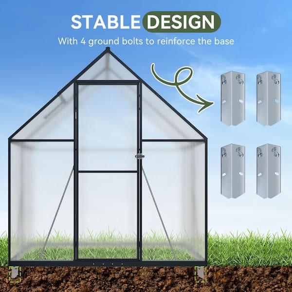 Sizzim 6 ft. W x 4 ft. D x 6.5 ft. H Greenhouse for Outdoors