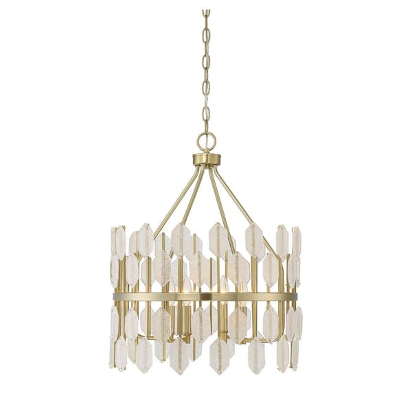 Filament Design 4-Light Noble Brass Pendant with Clear Glass