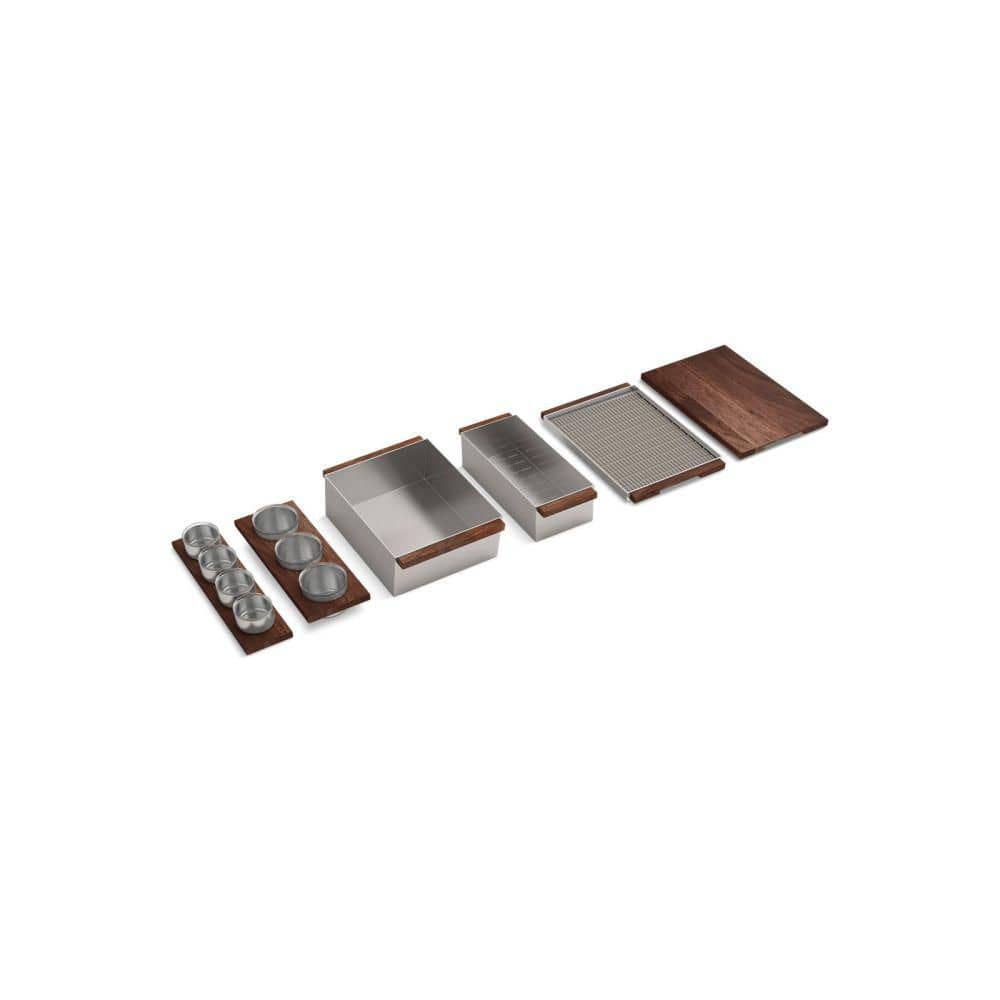 Synthos 13-Pieces Stainless Steel Sink Accessory Set With Walnut Accents price history on PriceWatchPro