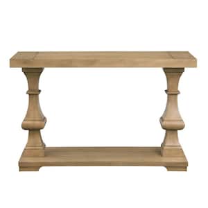 Dory 48 in. Sand Brown Wood Rectangle Sofa Console Table