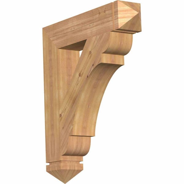 Ekena Millwork 5.5 in. x 34 in. x 30 in. Western Red Cedar Olympic Arts and Crafts Smooth Bracket