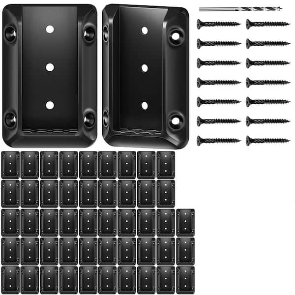 2x4 Deck Railing Bracket Connectors with Galvanized Screws for Wood Post to Handrail Connection 50 Pack