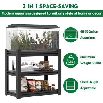 GQB 3-Tier Heavy Duty Storage Rack With Adjustable Height, Metal Shelving-34 x 18 x 32 Black SHELVING-6