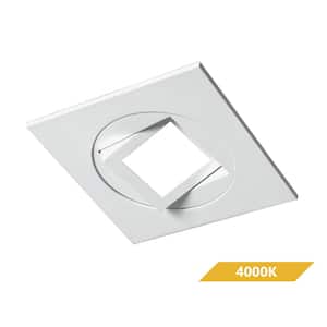 DQR4MA Series 4 in. Square 4000K White Integrated LED Recessed Gimbal/Eyeball Trim