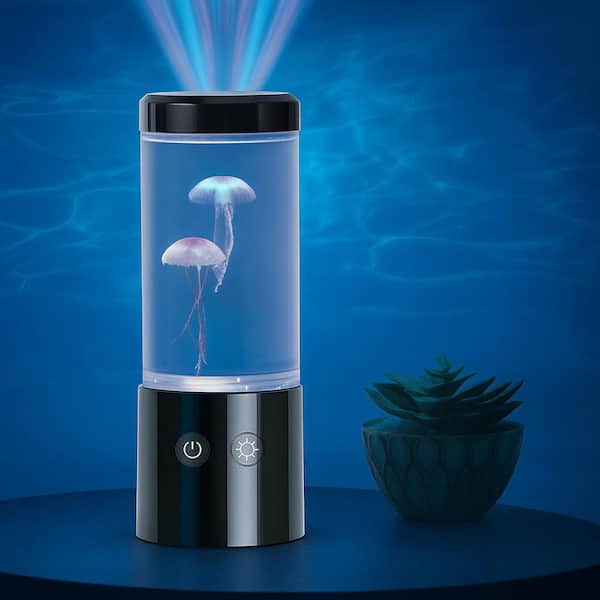 9 in. Black Indoor Jellyfish Table Lamp with RGB LED LH-ML002-999