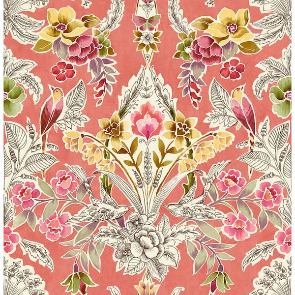NuWallpaper Peach Summer Love Peel and Stick Wallpaper Sample