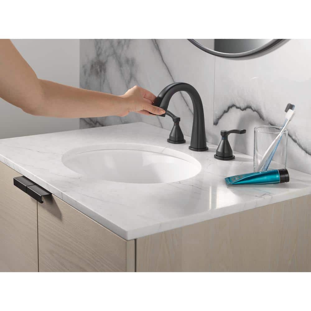 Matte Black Widespread Pull Down Bathroom Faucet with Dual Handles