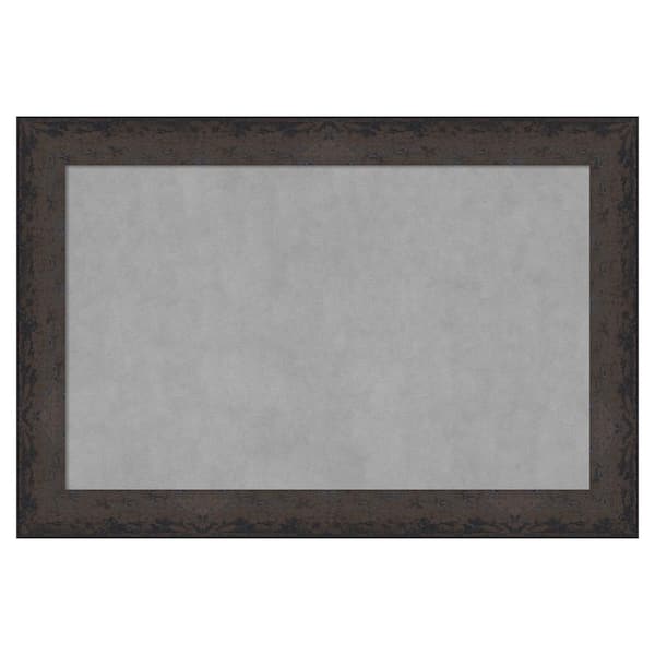 Amanti Art Dappled Black Brown 37 in. x 25 in. Framed Magnetic Board