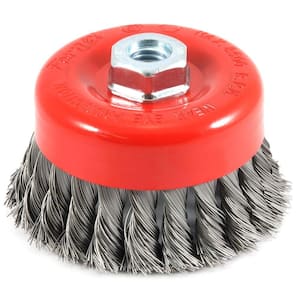 4 in. x 5/8 in.-11 Threaded Arbor Knotted Wire Cup Brush