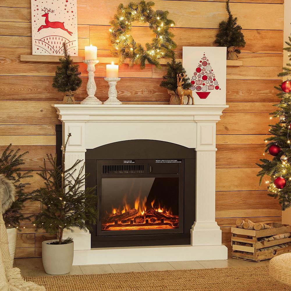 Costway 18'' Electric Fireplace Insert 5100 BTU Freestanding