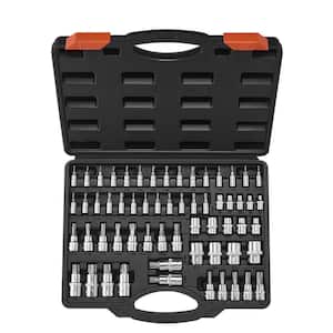 Torx Bit Socket and External Torx Socket Set, 60-Piece T6-T70, TT6-TT70, TP8-TP60, E4-E24, S2 Alloy Steel and Cr-V Steel