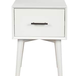 18 in. White Solid Manufactured Wood End Table