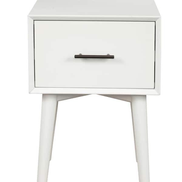 HomeRoots 18 in. White Solid Manufactured Wood End Table