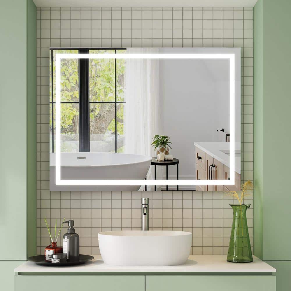 WELLFOR ALINA 48 in. W x 36 in. H Rectangular Frameless LED Light