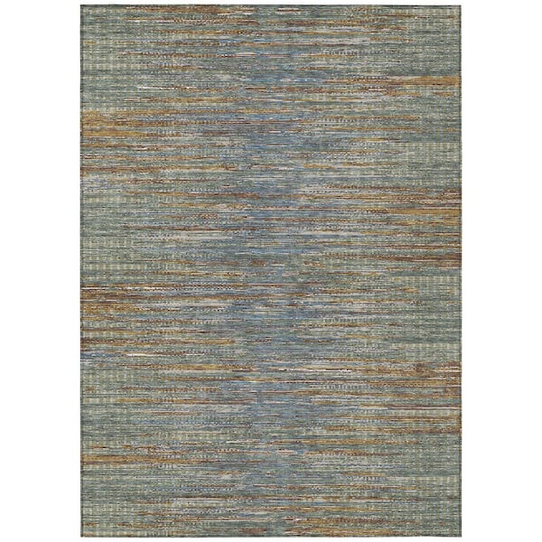 Chantille Machine Washable Indoor/Outdoor Abstract ACN2642 Basil 3 ft. x 5 ft. Area Rug