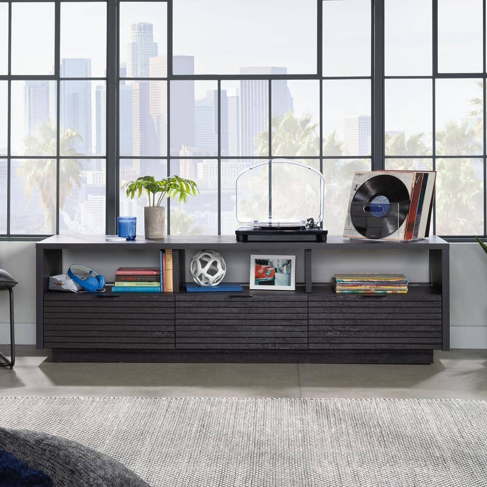 Raven Oak 70'' Entertainment Credenza with Cabinet Storage