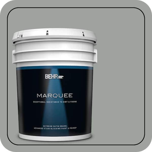 BEHR MARQUEE 5 gal. #710F-4 Sage Gray Satin Enamel Exterior Paint & Primer