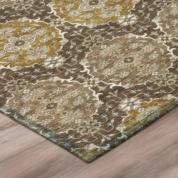Chantille Machine Washable Indoor/Outdoor Abstract ACN2918 Chocolate 2 ft. x 3 ft. Accent Rug