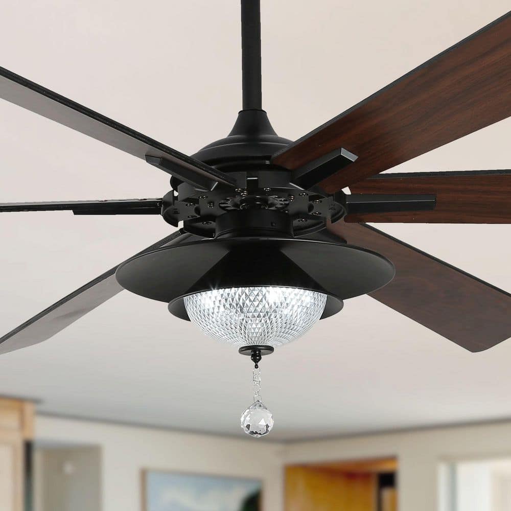 Bella Depot Avant 72 in. Indoor Matte Black Reversible Crystal