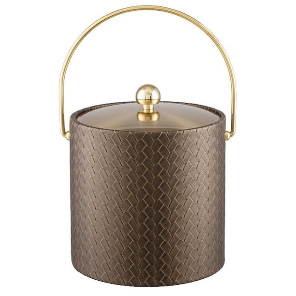 San Remo Antique Gold 3 Qt. Ice Bucket with Bale Handle and Metal Lid
