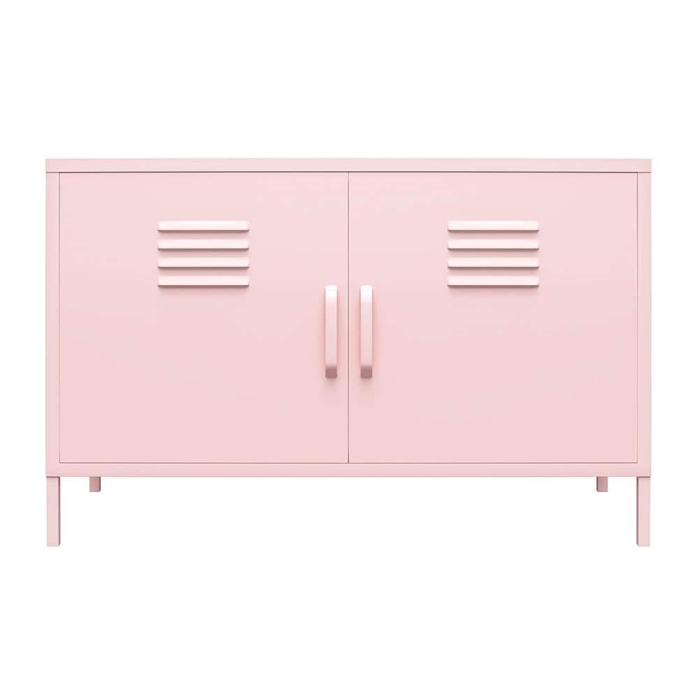 Bashful Pink Metal Locker Accent Cabinet with Adjustable Shelving