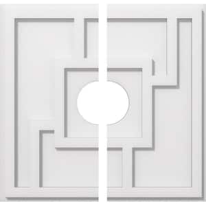 1 in. P X 6-1/4 in. C X 18 in. OD X 4 in. ID Knox Architectural Grade PVC Contemporary Ceiling Medallion, Two Piece