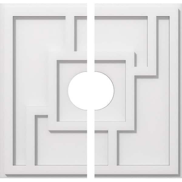Ekena Millwork 1 in. P X 6-1/4 in. C X 18 in. OD X 4 in. ID Knox Architectural Grade PVC Contemporary Ceiling Medallion, Two Piece