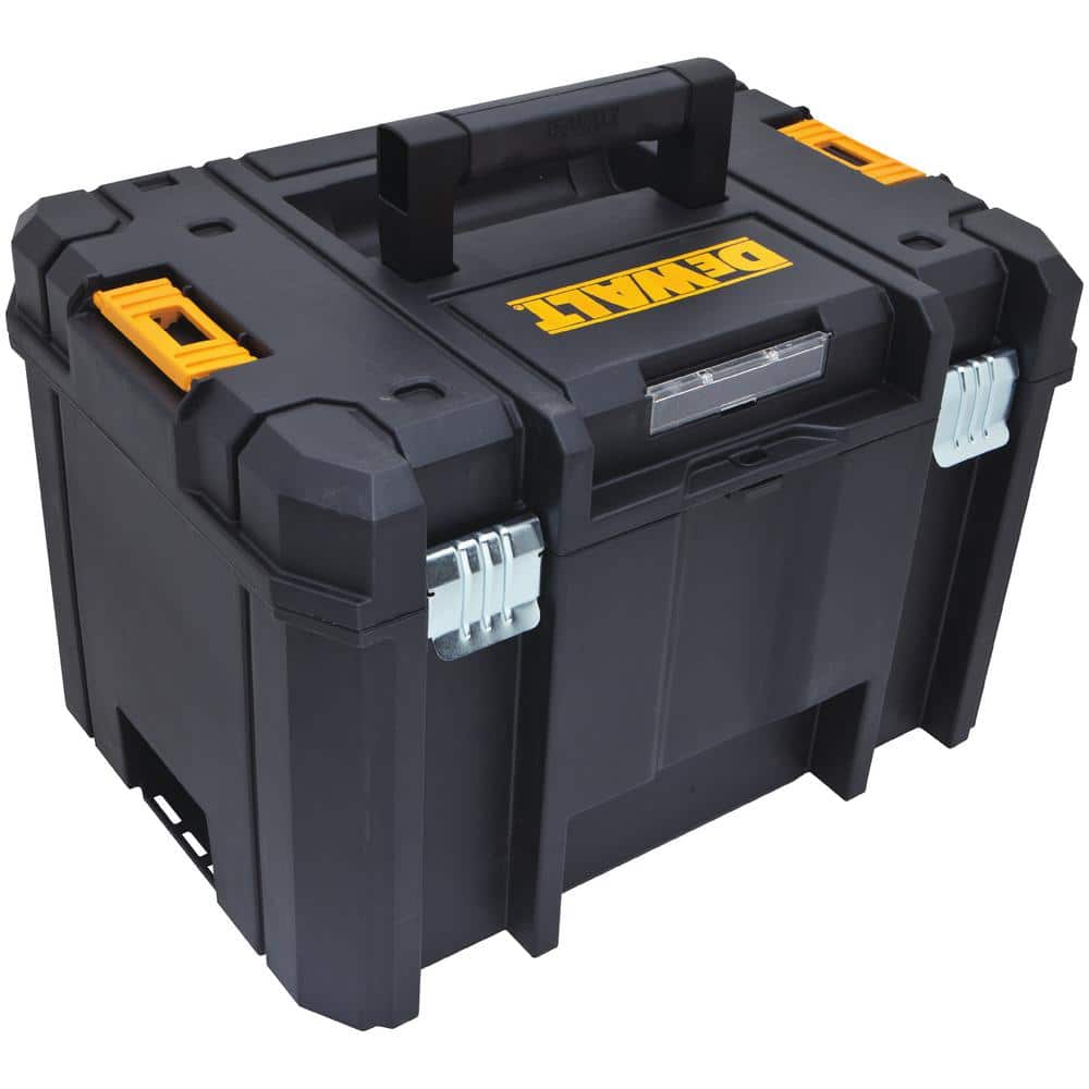 DEWALT TSTAK VI 17" Black and Yellow Stackable Deep Tool Storage Box