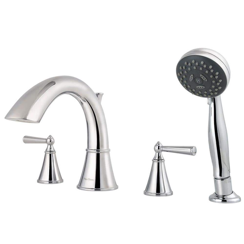 Polished Chrome Roman Tub Faucet with Handshower