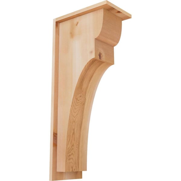 Ekena Millwork 7-1/2 in. x 12 in. x 28 in. Western Red Cedar Yorktown Smooth Corbel with Backplate