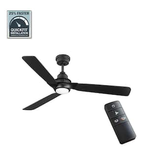 Ester 54 in. White Color Changing Integrated LED Indoor/Outdoor Black Ceiling Fan with Light Kit and Remote Control