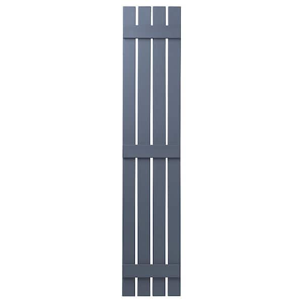Ply Gem 16 in. x 71 in. Polypropylene 4 Board Open Board and Batten Shutters Pair in Blue