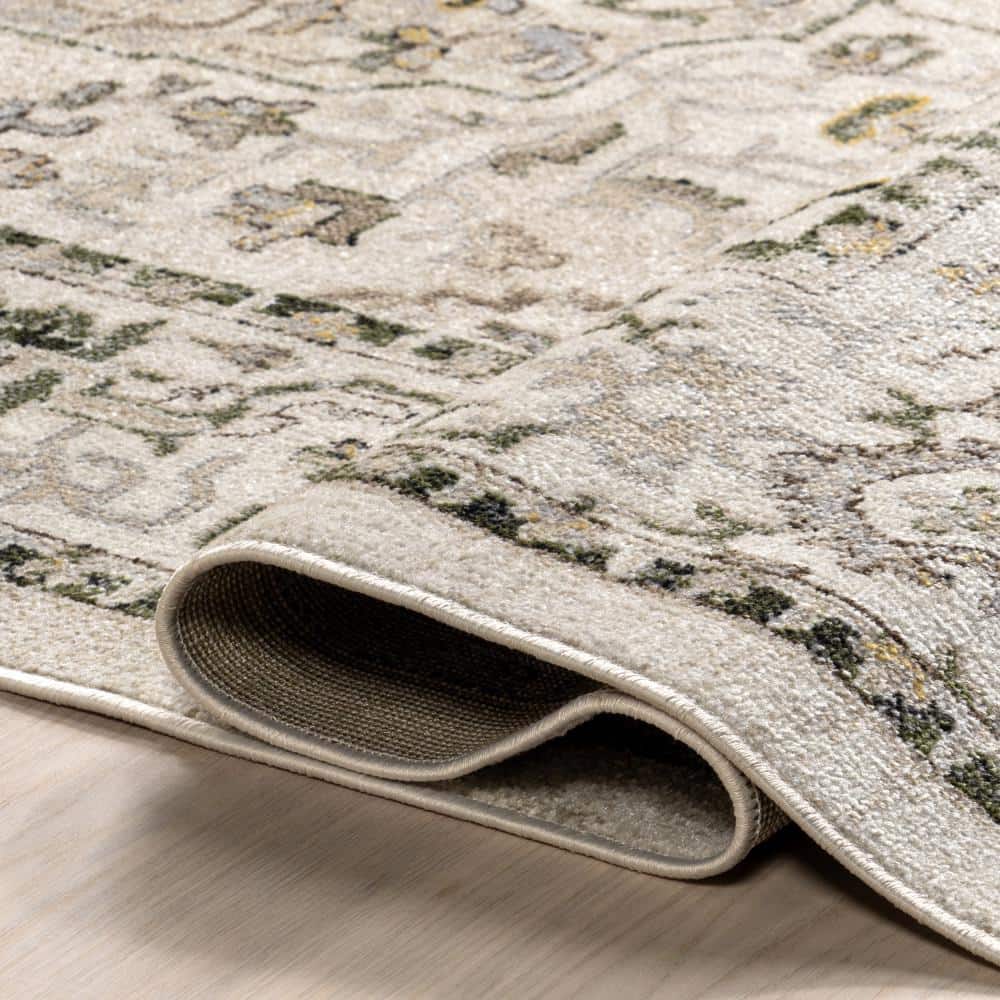 Cady Cream 8' x 10' Machine Washable Stain-Resistant Synthetic Area Rug