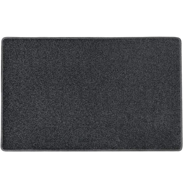 PURE ERA Black 36 in. x 24 in. Polypropylene Non Slip Doormat Indoor ...