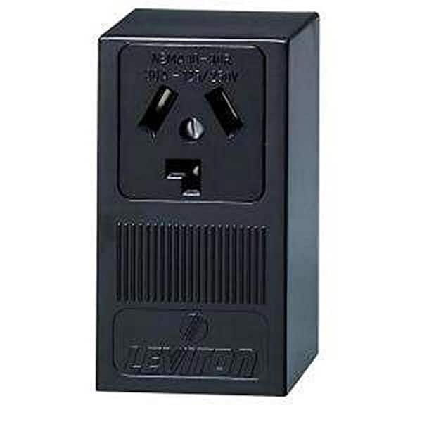 30 Amp Surface Mount Power Single Outlet, Black 5054-P00