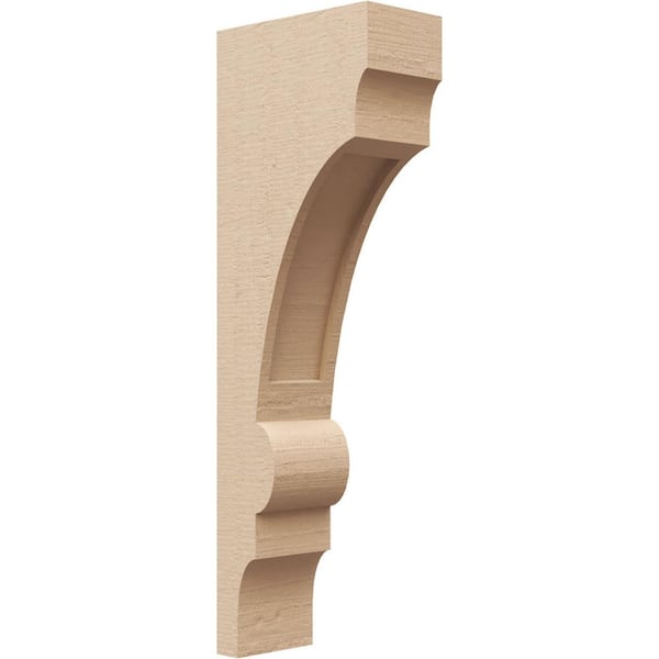 Ekena Millwork 3 in. x 18 in. x 6 in. Thin Diane Rough Cedar Woodgrain TimberThane Corbel, Primed Tan