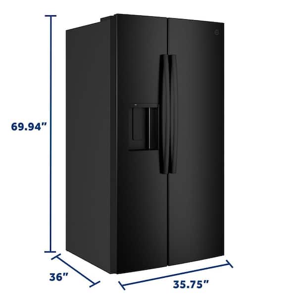 GE 36 in. 27.9 cu. ft. Side-By-Side Refrigerator in Black w/ Extra